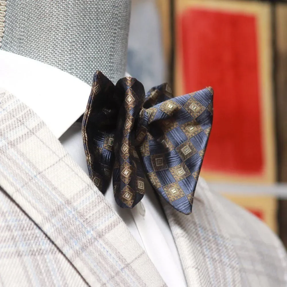 Mens self-tied Bow tie Big Butterfly‎ Ornament 100%Silk Bowtie S688